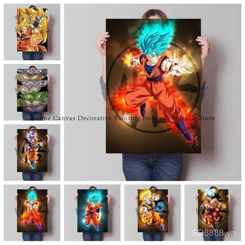 Bandai Cổ Điển Anime Canvas In Poster Dragon Ball Z Nhân Vật Majin Buu Beerus Phòng Nhà Thanh Treo T
