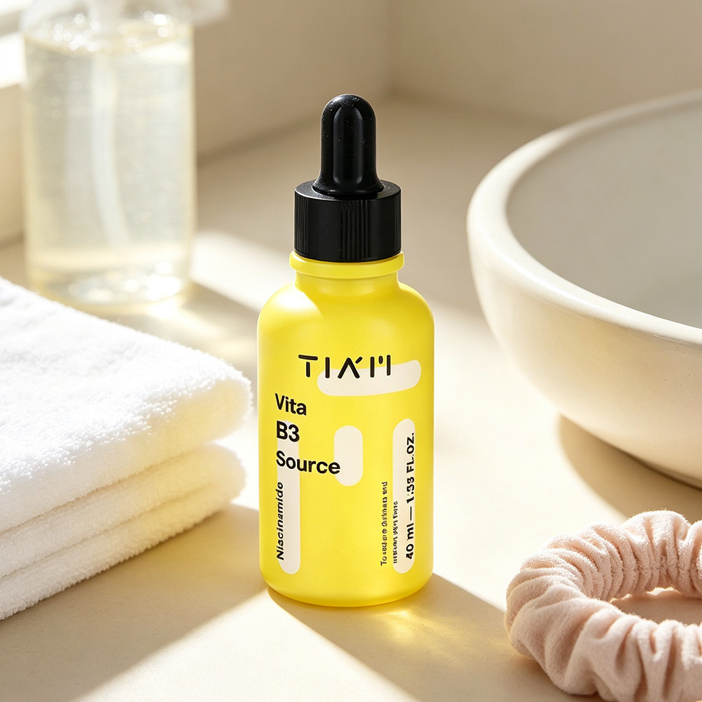 TIAM Vitamin B3 Brightening Facial Essence, Shrink Pores, Improve Dull Skin Tone Face Serum