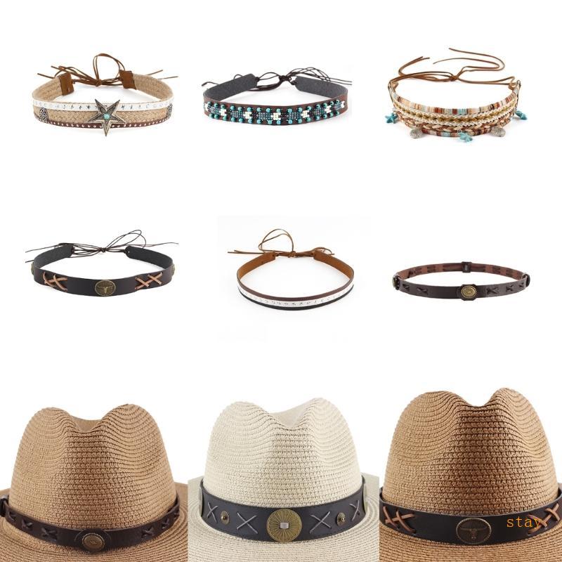 Stay Western Hat Belt Band Hatband Cowboy Hat Đính cườm Hat Band