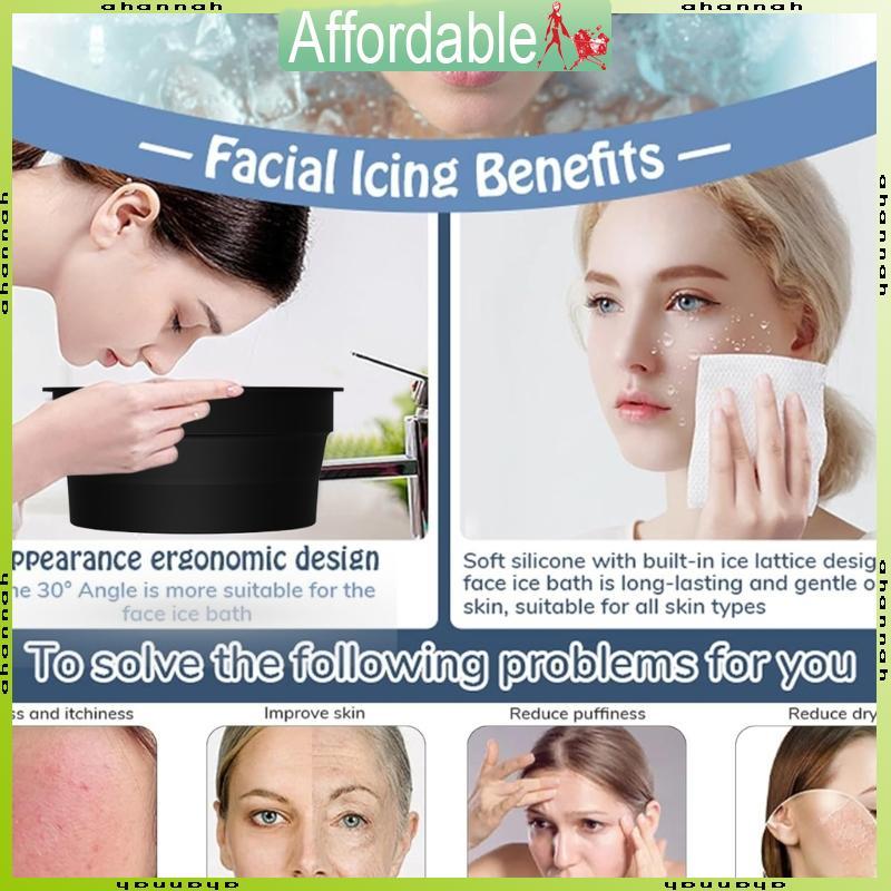 AH Silicone Face Ice Bath Bowl Folding Ice Facials Basin Facials Skin Care Tool