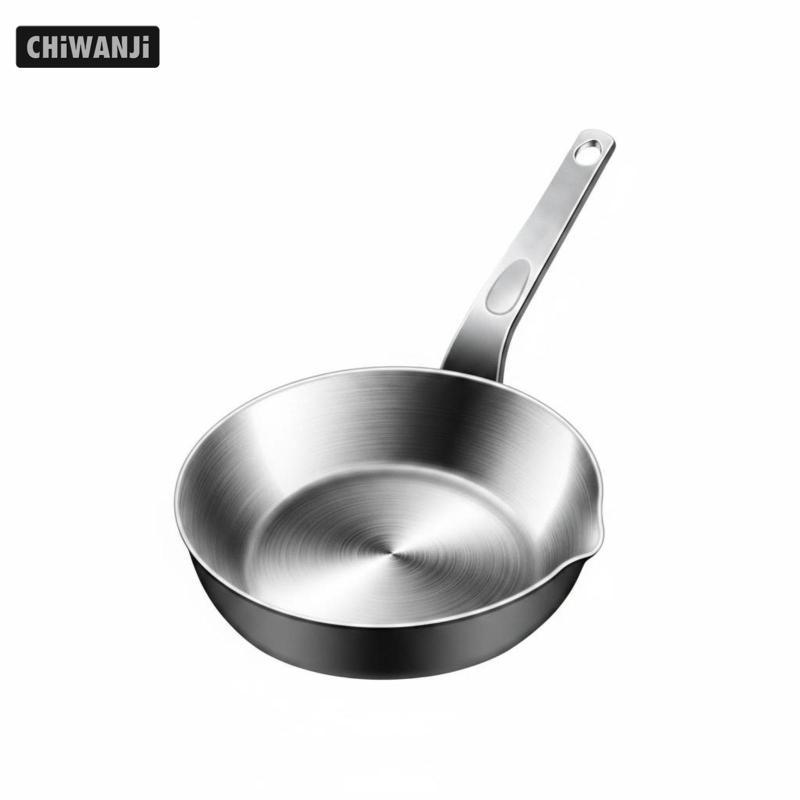 Chảo chiên không gỉ Chảo đáy phẳng nhỏ Thép 316 Nhiều lớp