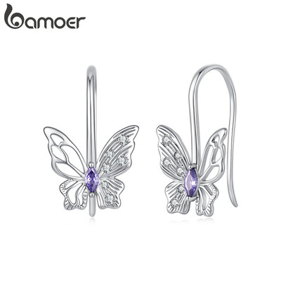 Bamoer Móc Bông Tai Thiết Kế Bướm Trang Sức Quà Tặng Cho Nữ