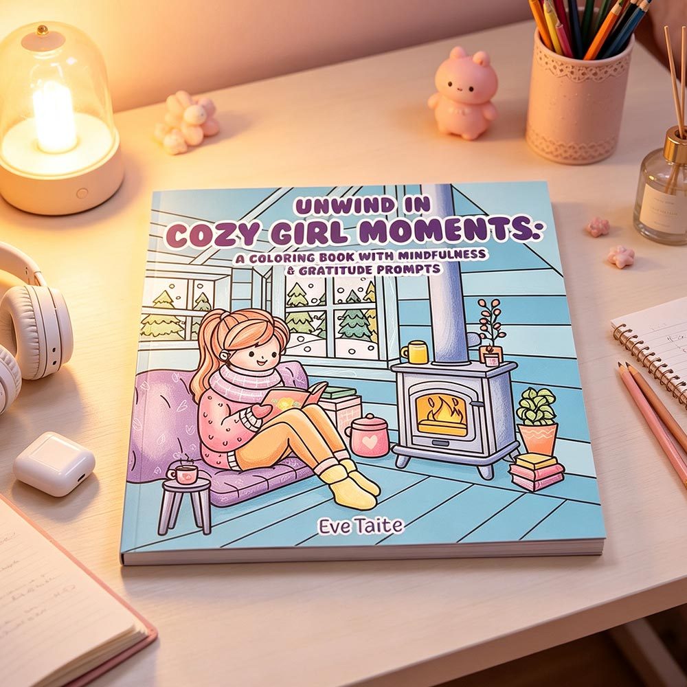 Unwind in Cozy Girl Moments Coloring Book, Cozy‑Themed Art Pages, Relaxing Drawing Book For Indoor H