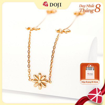 Dây chuyền mặt nữ Floral dáng mảnh mạ vàng cao cấp, phong cách thanh lịch, nữ tính, thiết kế thiên nhiên - DOJI