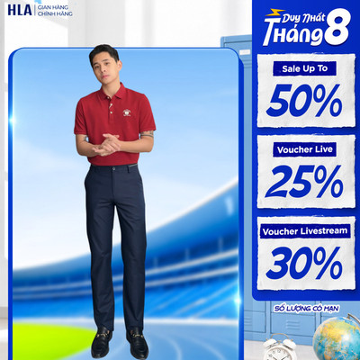 [NEW] Quần Tây Cao Cấp Nam HLA Xanh Navy - Chất Liệu Co Giãn, Thoáng Và Mềm Mịn, Chuẩn Form Công Sở