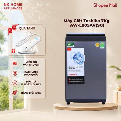 [Shopee - Lắp đặt 0Đ HN HCM] Máy Giặt Toshiba 7Kg AW-L805AV(SG) - Cửa Trên - Fuzzy Logic Tiết Kiệm Nước | BH 24 tháng