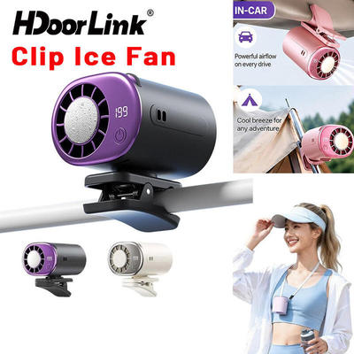 HdoorLink Clip Quạt Đá Treo Cổ Quạt Làm Mát Có Màn Hình LED 199 Tốc Độ Quạt Làm Mát Mini Có Thể Điều Chỉnh