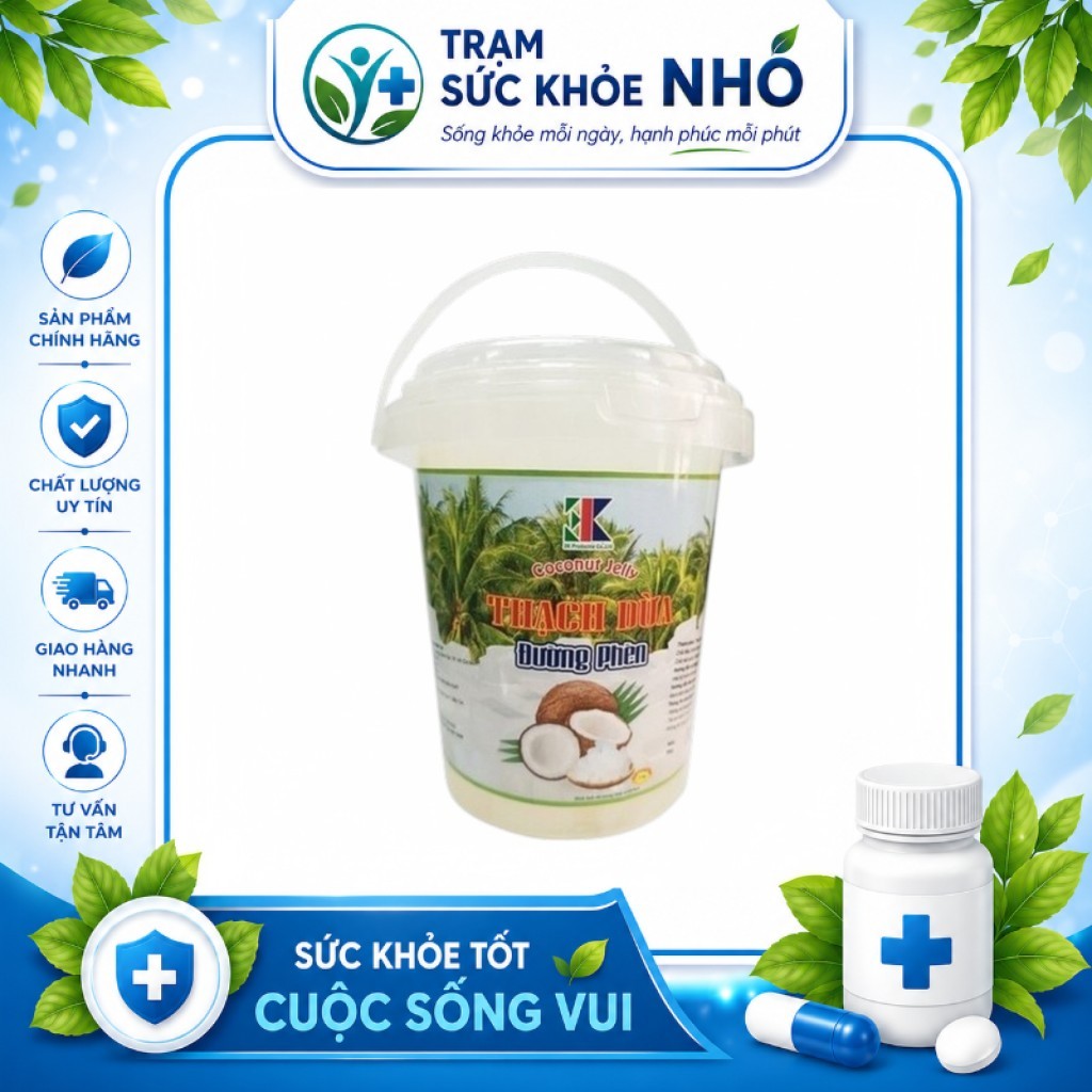 Thạch Dừa Đường Phèn 3K 1000g | Thạch Dừa Giòn Dai | Ăn Liền Giải Khát |