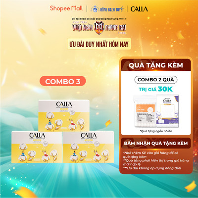 Combo 3 Hộp Bông tẩy trang làm sạch da Bông Bạch Tuyết Calla Mềm Mịn (180 miếng/hộp)