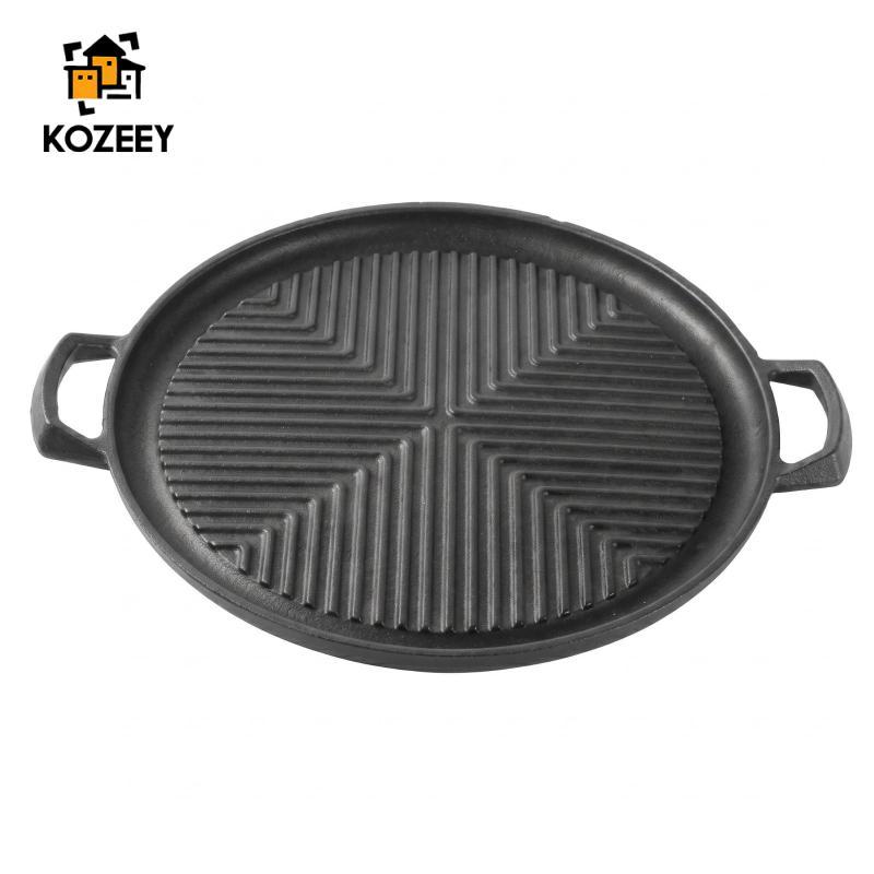 KOZEEY Gang Grill Pan Matte Finish Round Gang Pan Spout Arched