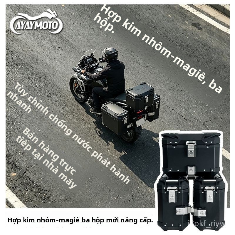 Bộ thùng hông và thùng sau hợp kim nhôm cho Honda CB500X NX500 chống nước tiện lợi