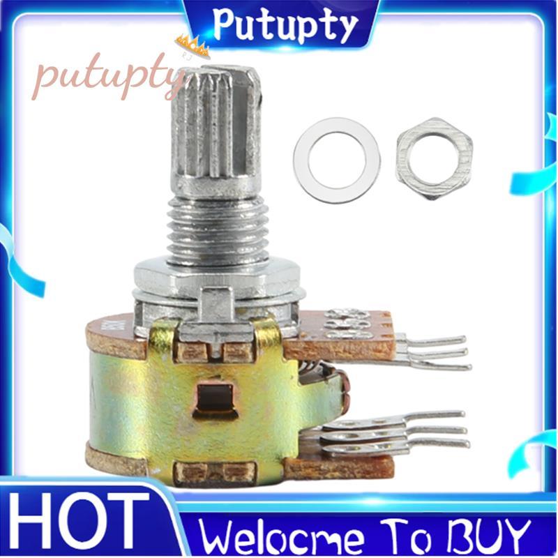 1 chiếc bạc kim loại B50K 50K ohm 6 chân viền kép Chiết áp 3.8 * 2.8 * 1.7cm