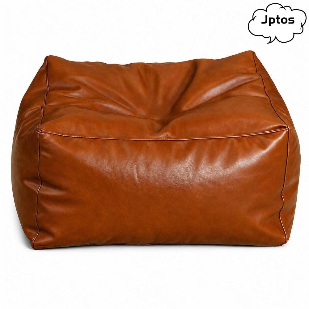 JPTOS Fillable Storage Ottoman Cover, PU Leather Fillable Storage Footstool, Chống mài mòn Móng vuốt