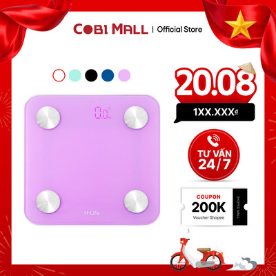 [Hỏa tốc HCM] Cân sức khỏe thông minh H-Life - Theo dõi 18 chỉ số - Chế độ bế em bé - 6 màu