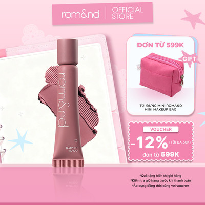 [Rom&nd x KOL] Son bùn mịn lì bền màu trên môi Romand Color Lip Matte