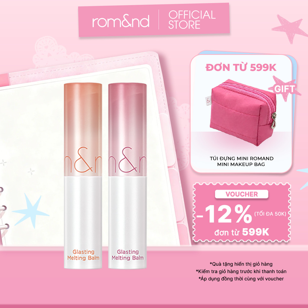 [March Bundle] [Combo Ve-easy] 2 Son dưỡng màu tint Romand Glasting Melting Balm 3.5g
