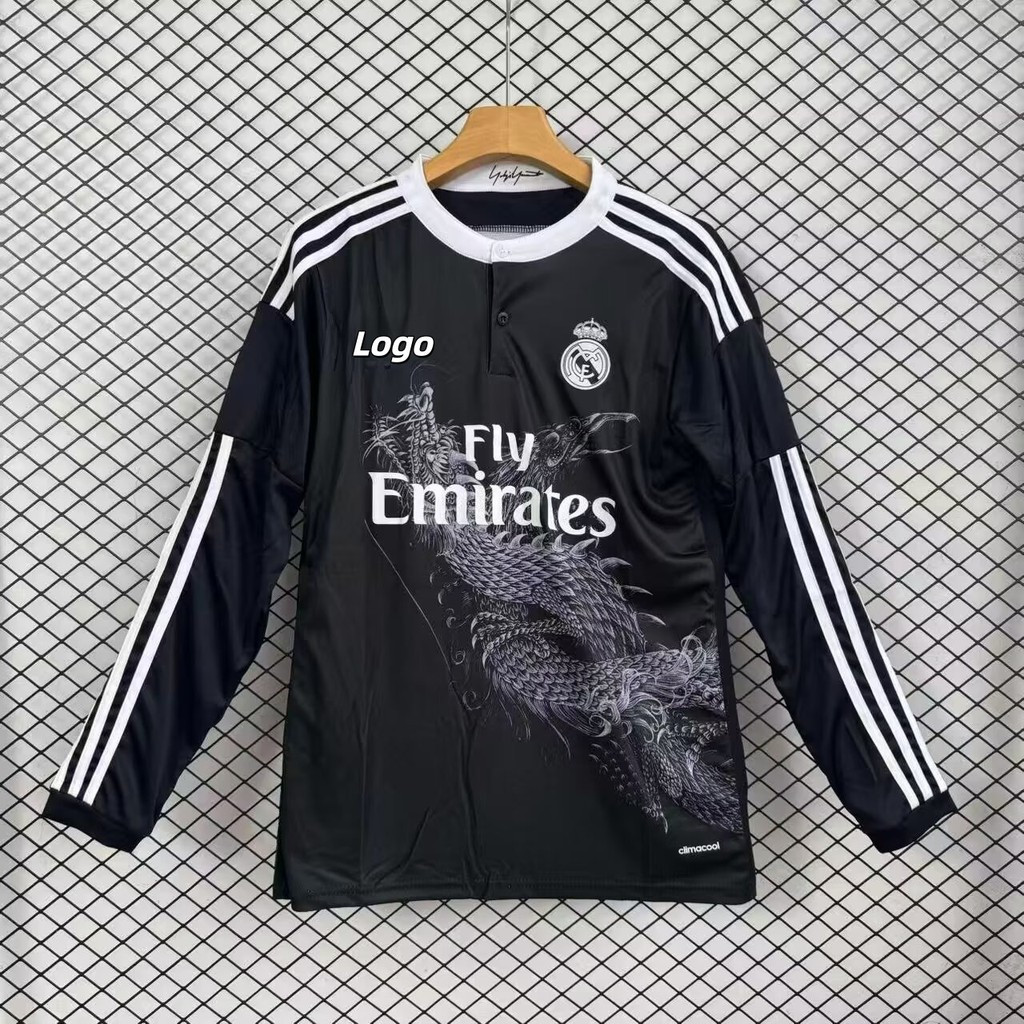 Phiên bản Retro Real Madrid 2014 / 15 Nam Real Madrid Áo thun bóng đá dài tay thứ ba