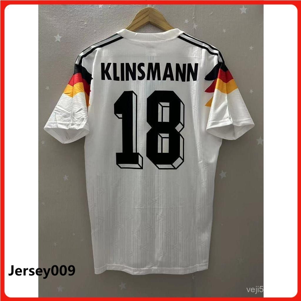 Áo bóng đá cổ điển Đức 1990 KLINSMANN MATTHASU Áo bóng đá tay ngắn Áo bóng đá nam