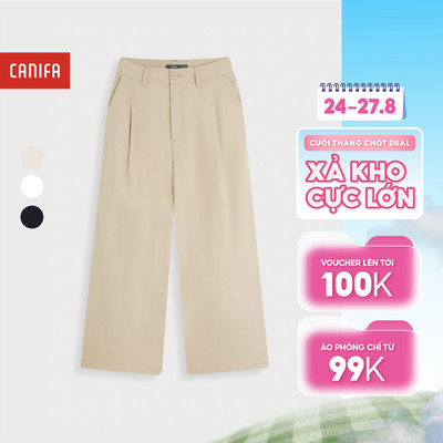 Quần khaki nữ dài dáng suông vừa chất liệu mềm mại, ít nhăn phù hợp đi làm, dạo phố CANIFA 6BK26S001