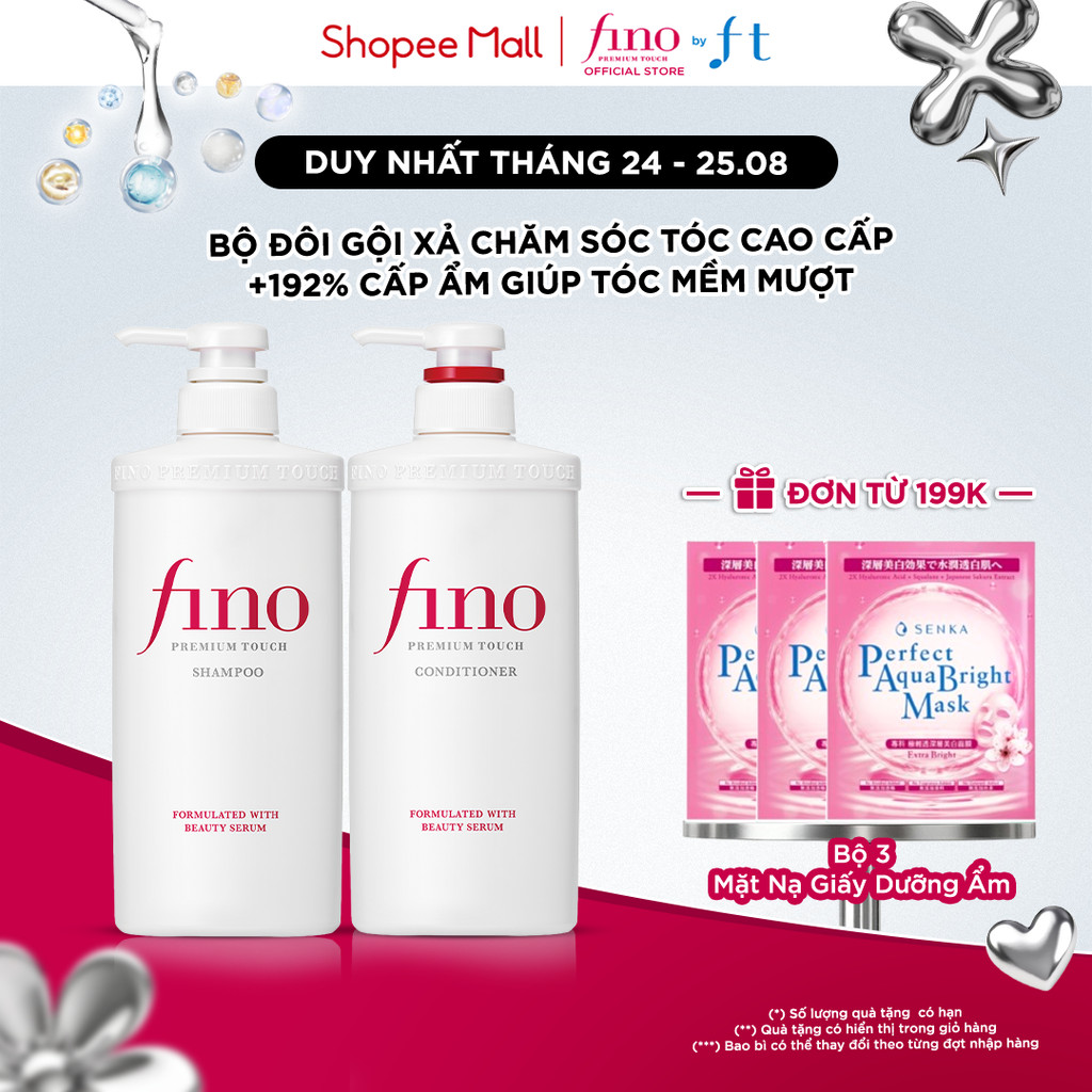 BỘ ĐÔI GỘI XẢ CHĂM SÓC TÓC CAO CẤP FINO PREMIUM TOUCH SHAMPOO & CONDITIONER B 550MLX2