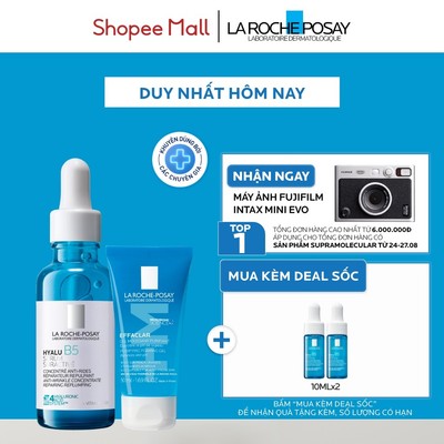 [FS] Bộ đôi làm sạch & hỗ trợ làm mờ nếp nhăn La Roche-Posay Hyalu B5 Suractivated Serum 30ml