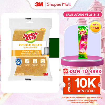 Miếng rửa chén vàng nhẹ nhàng không trầy xước 3M™ Scotch-Brite®, siêu sạch, chống trầy