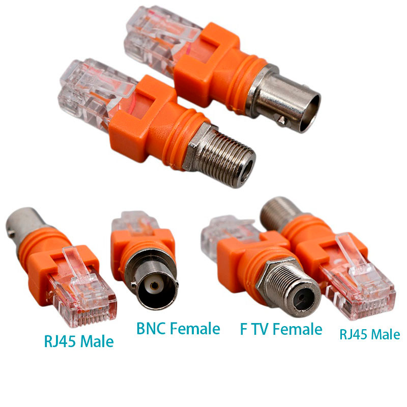 F TV Nữ Jack Sang RJ45 Nam BNC Nữ Sang RJ45 Cắm Đồng Trục Thùng Khớp Nối Adapter RJ45 Sang RF Kết Nố