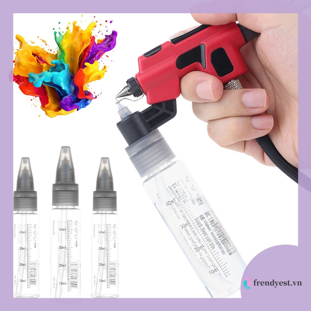 [frendyest.vn] 3 Chai sơn thay thế Airbrush Hộp đựng sơn Airbrush để sử dụng phun Airbrush hàng ngày