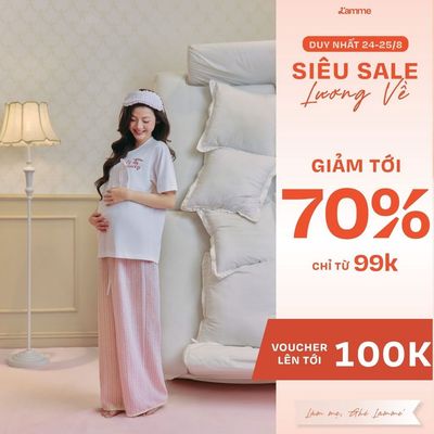 Bộ Mặc Nhà Mama L’amme Thiết Kế Hiện Đại Trẻ Trung, Áo Cotton Co Giãn Quần Đũi Kẻ Thoáng Khí Che Khuyết Điểm
