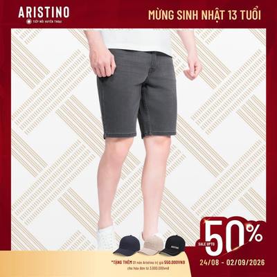 Quần Short Jean Nam Aristino Regular Fit AJH002AS0