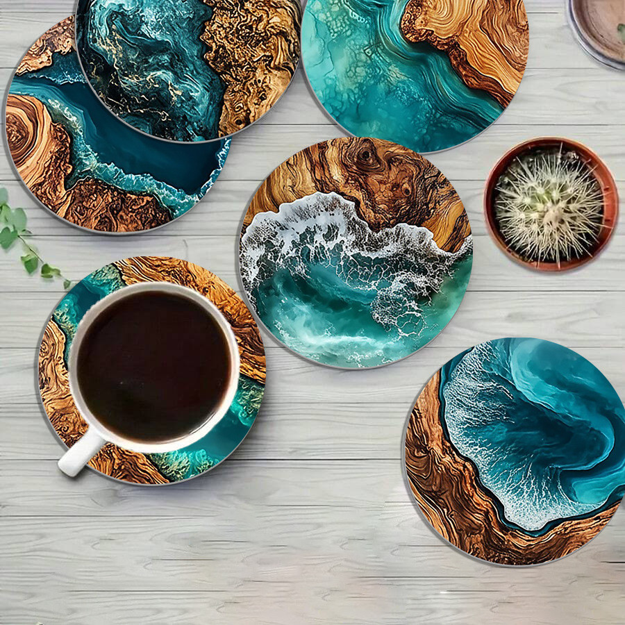 Mới Xanh Đại Dương Tròn Silicone Coaster Cà Phê Coaster Trà Coaster Xe Ô Tô Coaster Nước Coaster2026