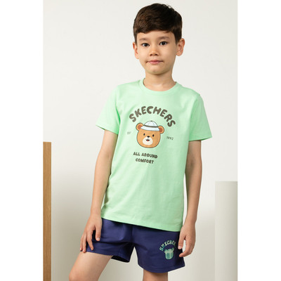 Áo Thun Tay Ngắn Bé Trai Skechers Urban Outdoor Short Sleeve Tee - SL325B267-00M5 Online Sale