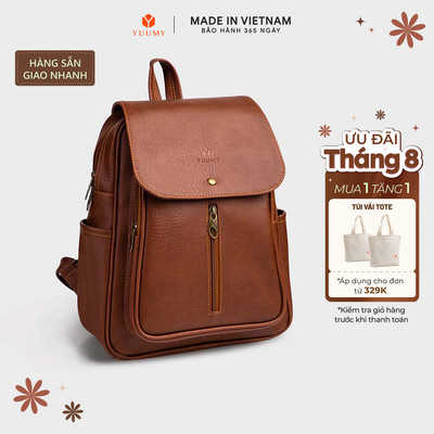 Balo Yuumy (Thời trang nữ basic đựng vừa A4 - Balo da YBA5) Bagsmart