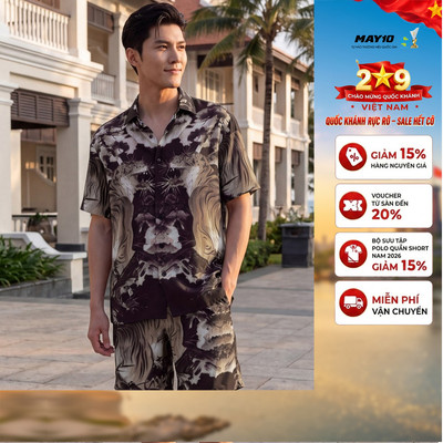Bộ quần áo lanh nam May 10 mã 060126245ON 9