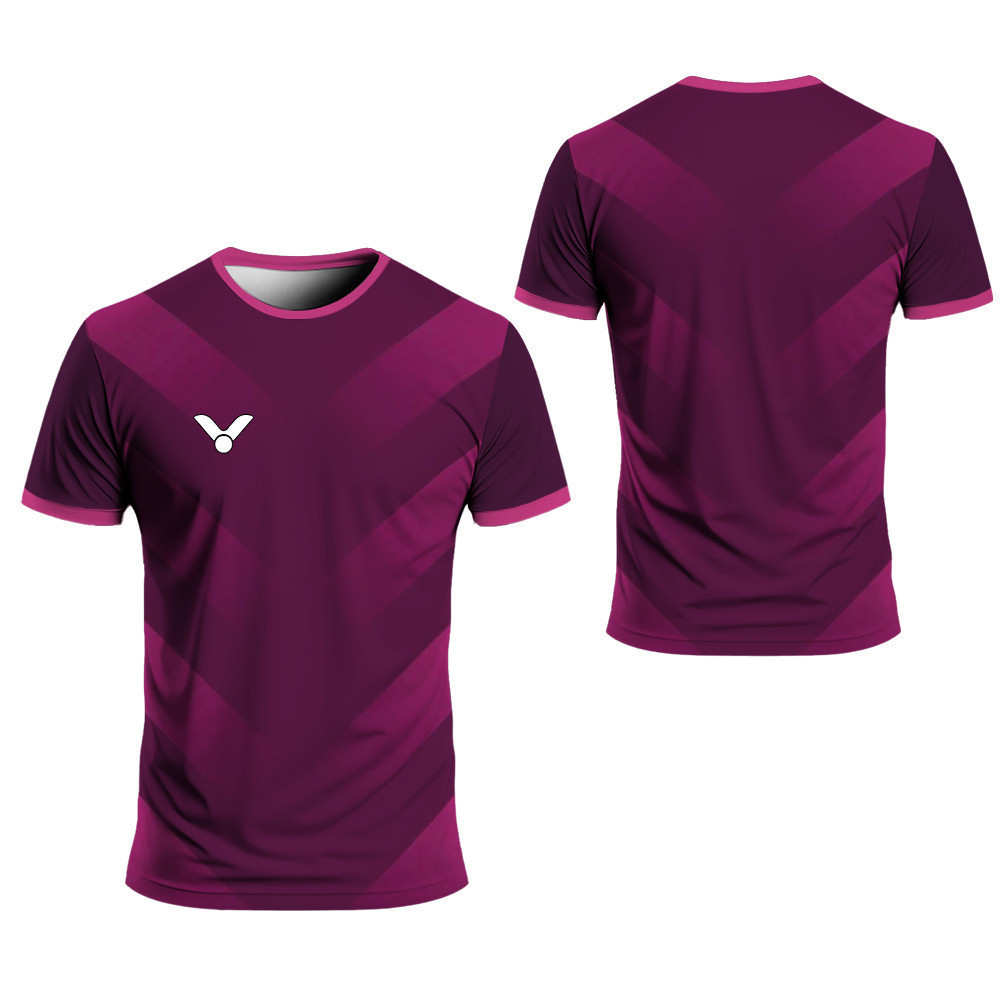 Gradient In Plus Size Training Top VICTOR Cầu Lông Nhanh Khô Thoáng Khí Tay Ngắn Thể Thao Tee