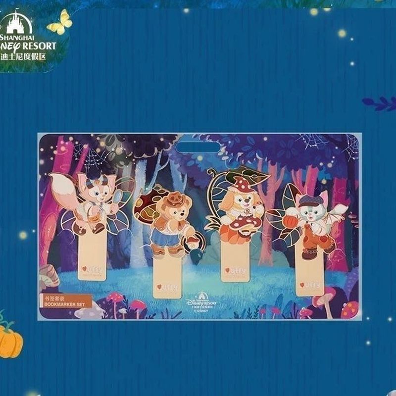 Shanghai Disney 2025 Halloween Duffy and Friends Series Metal Bookmark Set Park / Zz8.27