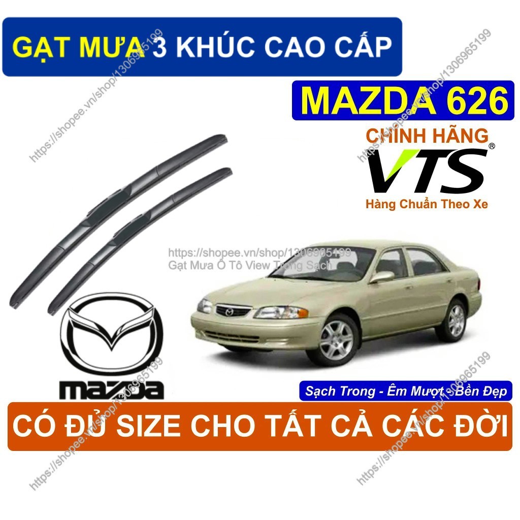 Gạt Mưa 3 Khúc Cao Cấp, Gạt Mưa Bền Đẹp Kính Lái Mazda 626, Cặp Gạt Mưa Kính Lái Mazda 626,  Mazda 6