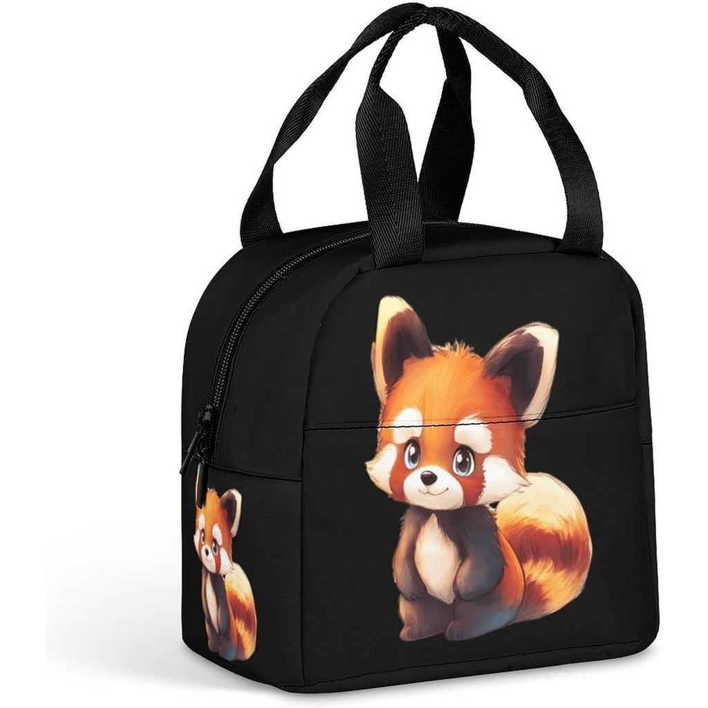 Cute Red Panda Small Insulated Lunch Bag Meal Tote Lunch Box Handbag for Travel Office Work