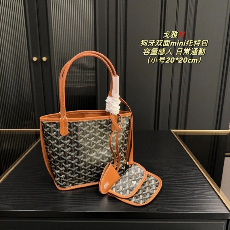 Túi họa tiết răng chó Goyard, túi đeo nách Goyard, túi xách in họa tiết, túi mua sắm dung tích lớn, 