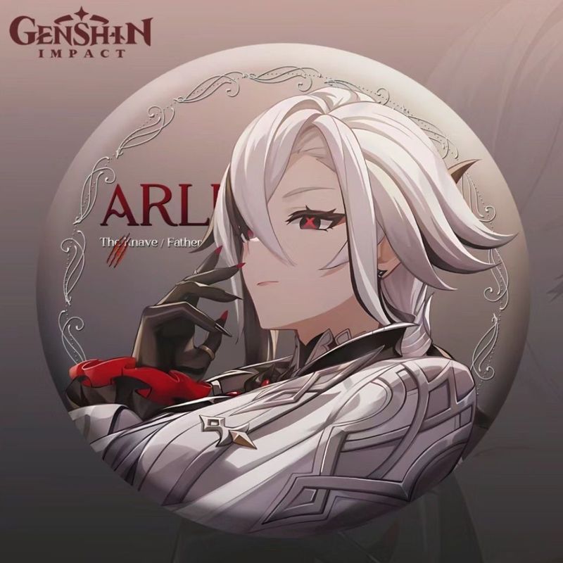 Genshin Impact / Arlecchino / Genshin Impact Arlecchino Huy hiệu Mặt dây chuyền trâm cài tự chế / Jh