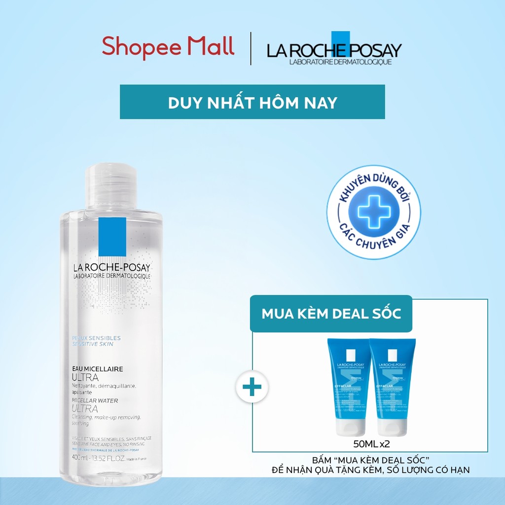 Nước tẩy trang làm sạch sâu cho da nhạy cảm La Roche-Posay Micellar Water Sensitive Skin 400ml