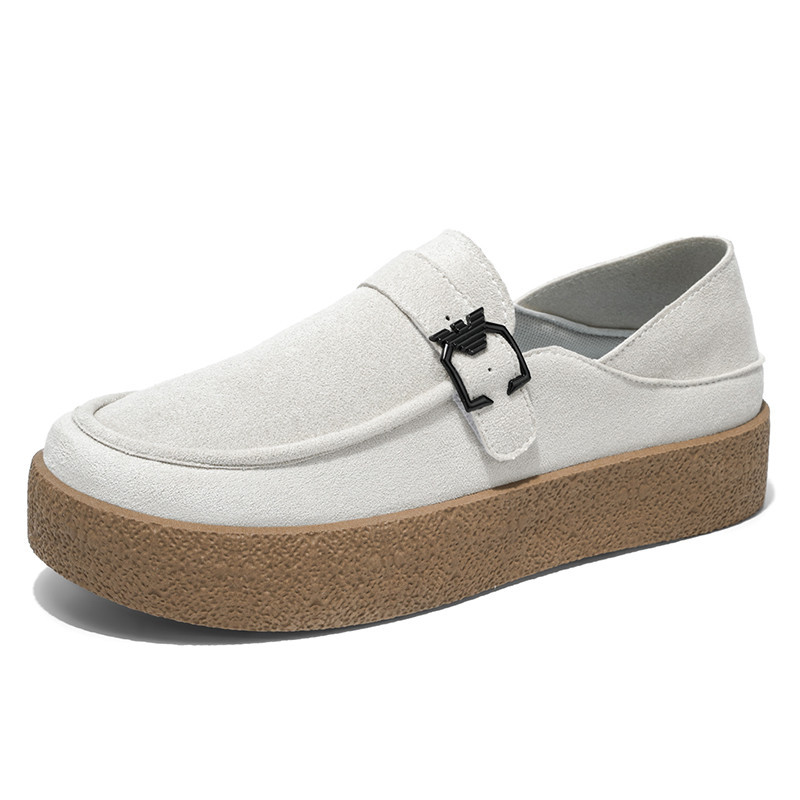 Đàn ông da lộn ‐ Effect Buckle ‐ Strap Slip-On Platform Backless Mule Loafers