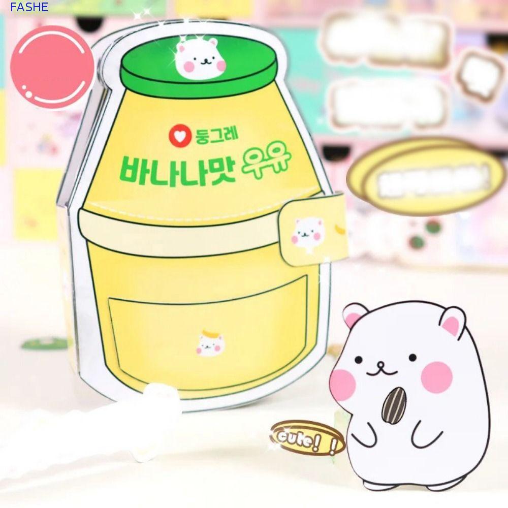 FASHE Hamster Banana Milk Quiet Book, Beanie Book Material Pack Sticker Book Banana Milk Quiet Book,