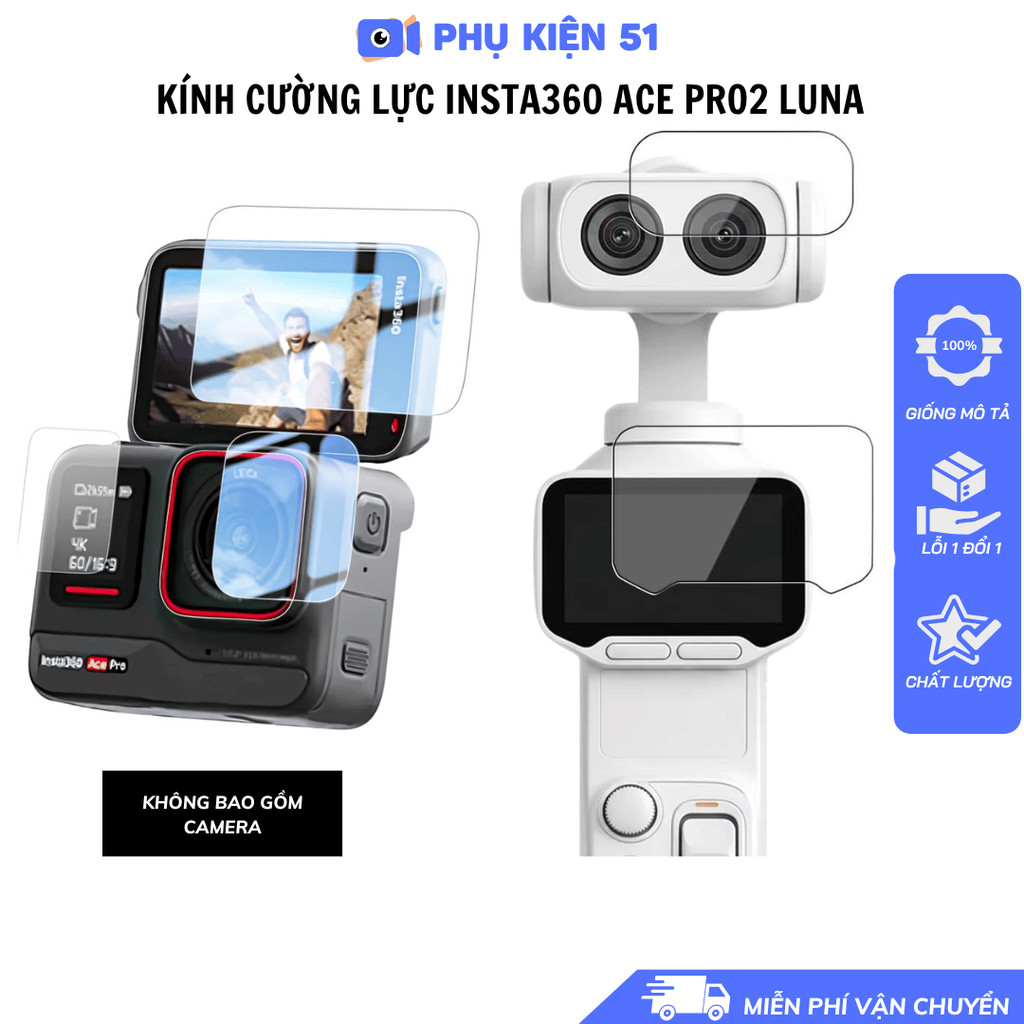 Cường lực Insta360 Ace Ace Pro/ Pro 2 Luna độ cứng 9H 2.5D