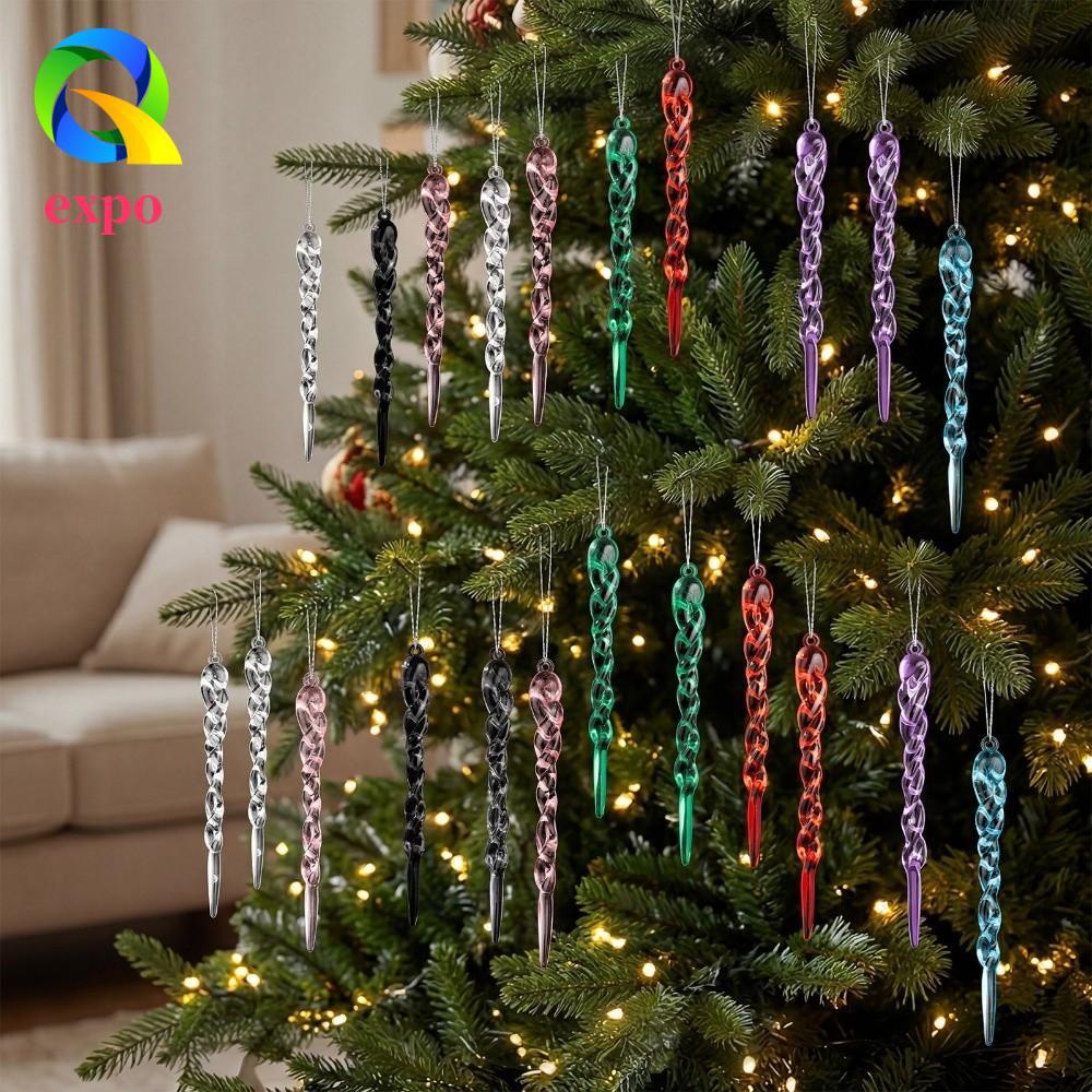 EXPO LIMIT 12 Mặt Dây Icicle Giáng Sinh, Mô Phỏng Icicle Trong Suốt Cây Giáng Sinh Đồ Trang Trí Icic