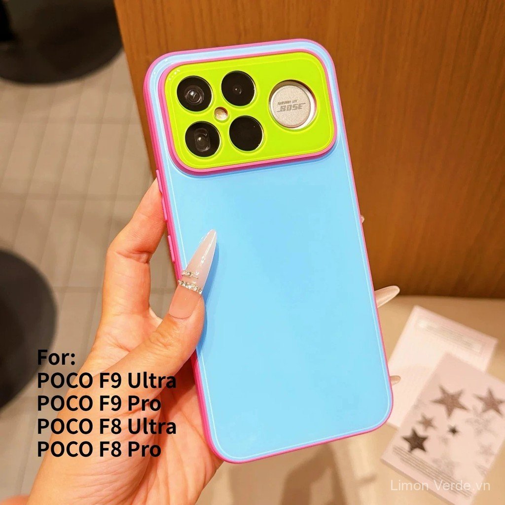 Ốp Lưng Cho POCO F9Ultra F9PRO F8Ultra F8Pro Thời Trang Mùa Hè Dopamine Màu Tương Phản Silicone PC-T