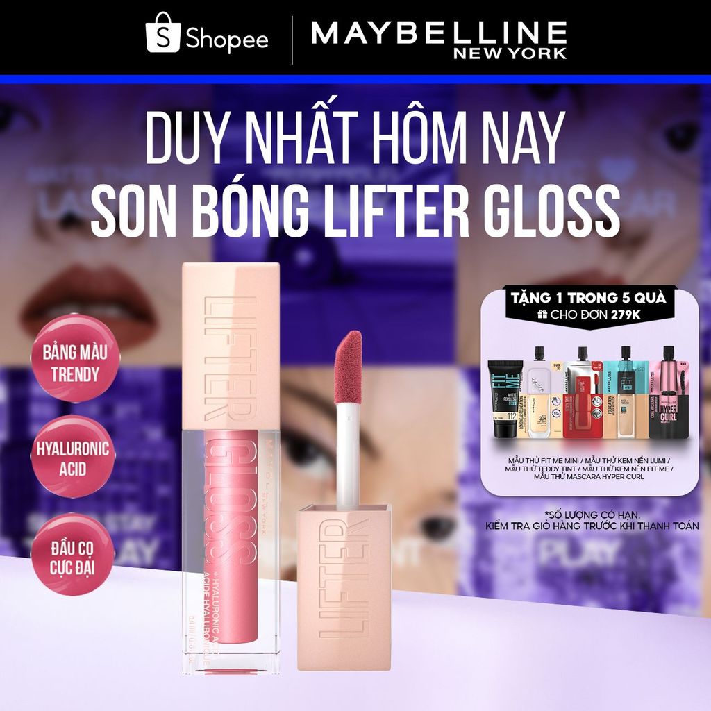 Son Bóng Lifter Gloss cho Đôi Môi Đầy Căng Mọng Kẹo cùng Hyaluronic Acid Maybelline New York 5.4ML