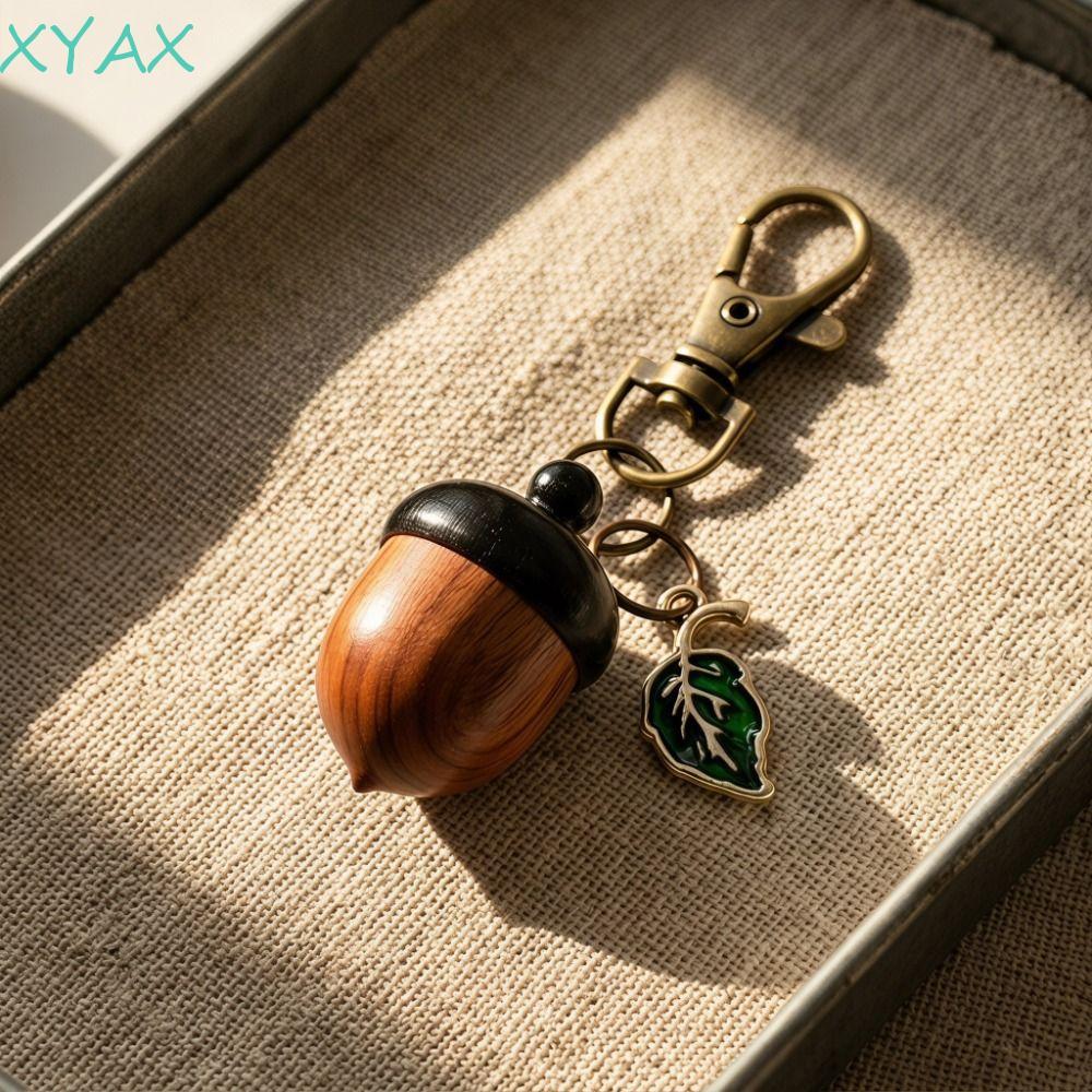 XYAX Acorn Móc Khóa, Mô Phỏng Acorn Twist Mở Acorn Twist Mở Móc Khóa, Di Động Nhẹ Tròn Nhỏ Lưu Trữ V