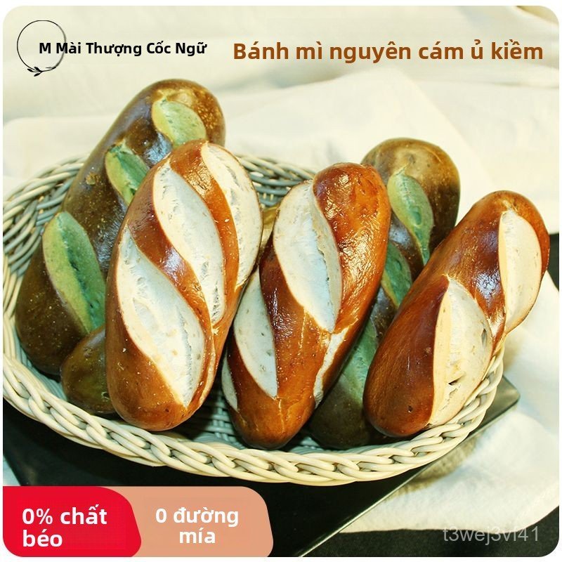 Bánh mì nước kiềm nguyên cám bánh bagel combo ăn sáng no bụng 0 chất béo 0 đường