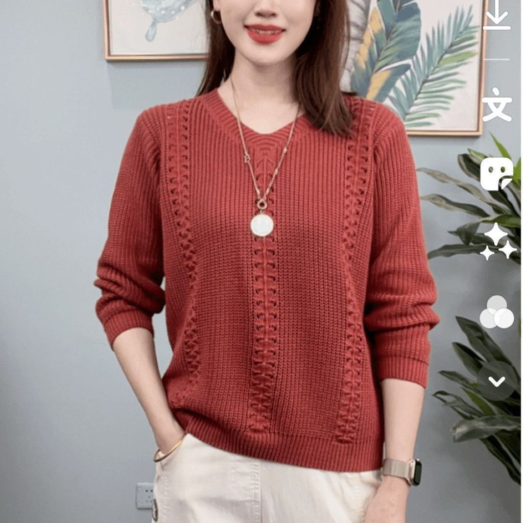 Thời trang công sở và thường ngày v Áo len dệt kim cổ lọ trang phục đầu thu2026Áo thun nữ mặc trong kiểu chui đầu mẫu mớ